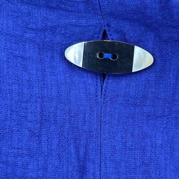 Niche Nilgun Derman Blue Button Front Tunic Top Artistic Lagenlook - Picture 6 of 10